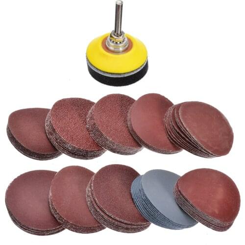 100Pcs Sanding Discs 50mm Round Polishing Sanding Pad With 1.8 inch Shank Abrasive Hook 60-3000 Grit Paper for Rotary Tool