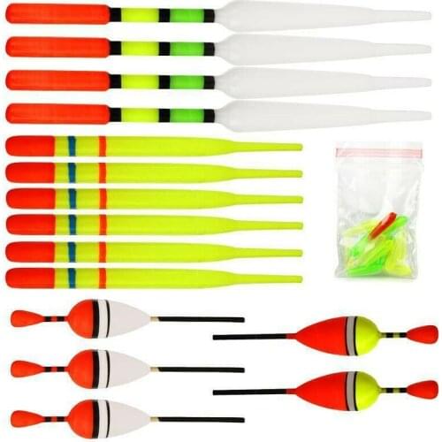 15Pcs/Lot Fishing Floats Set Buoy Bobber Fishing Light Stick Floats Fluctuate Mix Size Color Float Buoy for Fishing Accessories