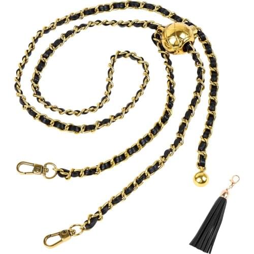 2PCS/Set Adjustable Purse Chain Strap Metal Bag Strap Purse Chain And Tassel Shoulder Crossbody Bag Strap Handle For Handbag DIY