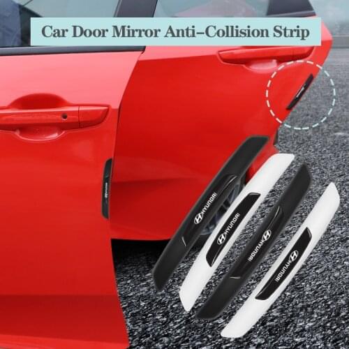 4Pcs Car Badge Door Anti-collision Protect Strip Stickers For Hyundai SantaFe Solaris Sonata Tucson Veloster Jens Genesis IX35