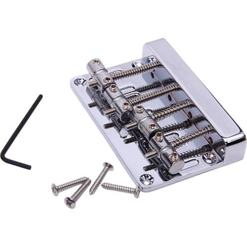 4 String Jazz / Precision Electric Bass Bridge Chrome +4 Screws Wrench