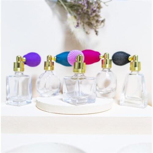 5PC 10ml Mini Portable Glass Perfume Nebulizer Bottles Empty Cute Vaporizer Cosmetics with Atomizer Refillable Liquid Jars