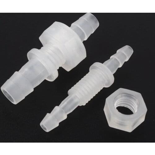 5pcs/lot 3~8mm M6~M10 PP Thread Hex Nut PP Straight Connectors Aquarium Fish Tank Adapter Air Pump Hose Fittings Pagoda Joints