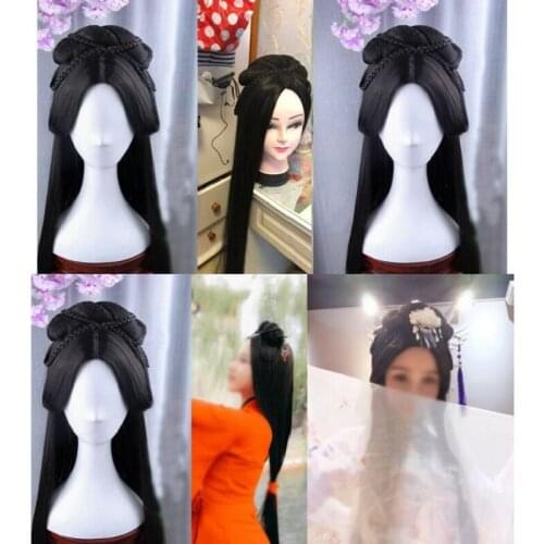 70cm/90cm Chinese ancient custom Whole Hair Wig Archaic Hairpiece Cosplay Party