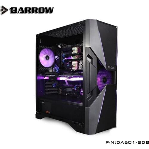 Barrow Acrylic Board as Water Channel use for Antec DA601 Computer Case use Both CPU and GPU Block RGB Light to AURA