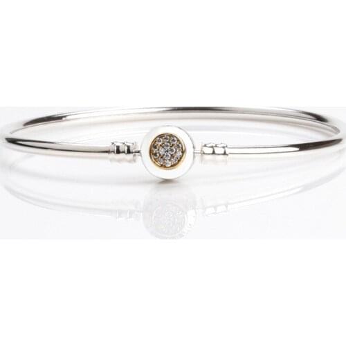 Authentic 925 Sterling Silver Pan Bracelet New Classic Close Set Clasp Bracelet Fit Charm Women Jewelry