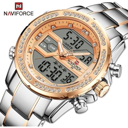 NAVIFORCE Sport Waterproof Watches Men Digital Dual Display LED Male Clock Luxury Quartz Mililtary Watch Relogio Masculino