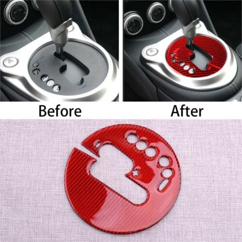 CITALL Console Gear Shift Panel Cover Trim Frame Fit for Nissan 370Z 2009 2010 2011 2012-2020 Red Carbon Fiber Left Hand Drive