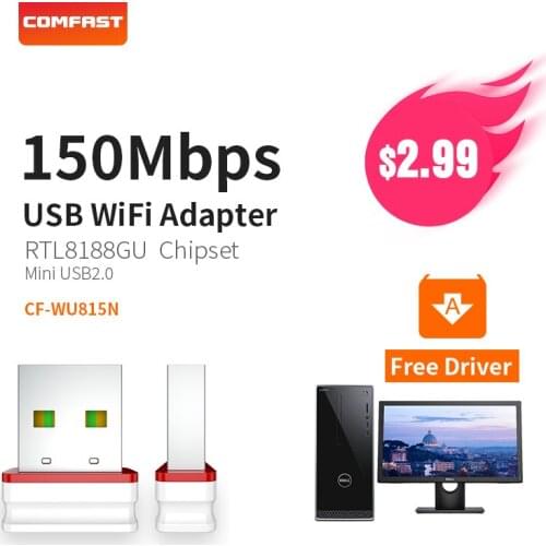 COMFAST Wifi Adapter Mini Wireless Network Card 150Mbps AP Function 2.4G Windows PC Receiver Wifi Dongle Plug And Play CF-WU815N
