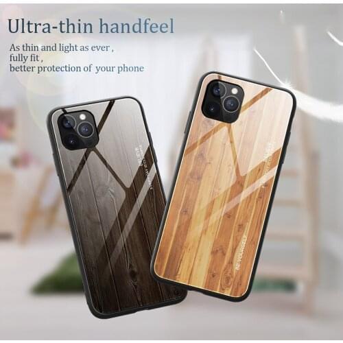Wood Tempered Glass Phone Case for iPhone 12 Pro 11 Pro Max X XR XS Max Anti-knock Cover Funda for SE2020 8 7 Plus 12 Mini