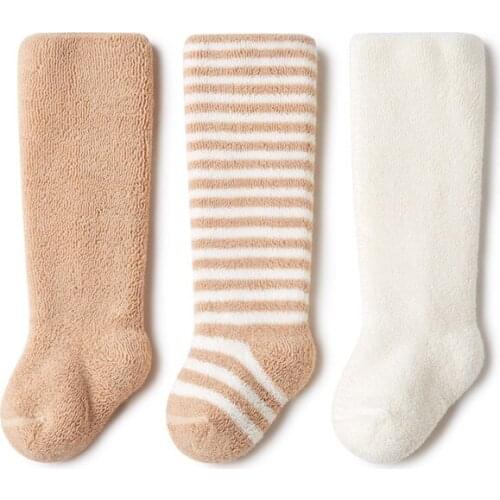 Kids Socks Toddlers Girls Big Bow Knee High Quality Long Soft 100% Cotton Baby Tube Sock Baby Socks Thick Warm Wool Loop Socks