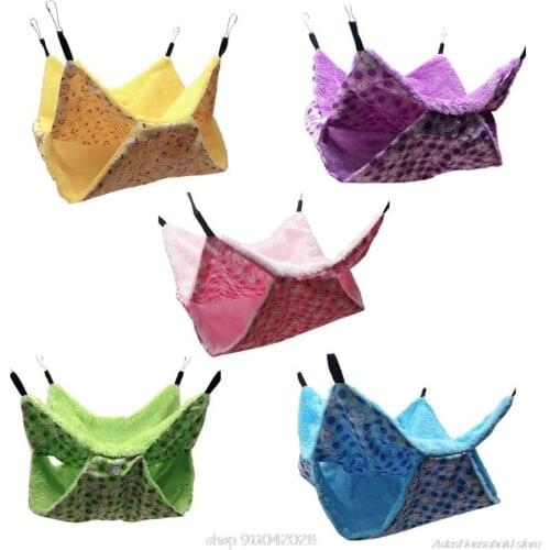 Pet Hammock Double Layer Soft Winter Warm Chinchilla Squirrel Hanging Nest Hamster Sleeping Bed Small Pets N20 20 Dropship