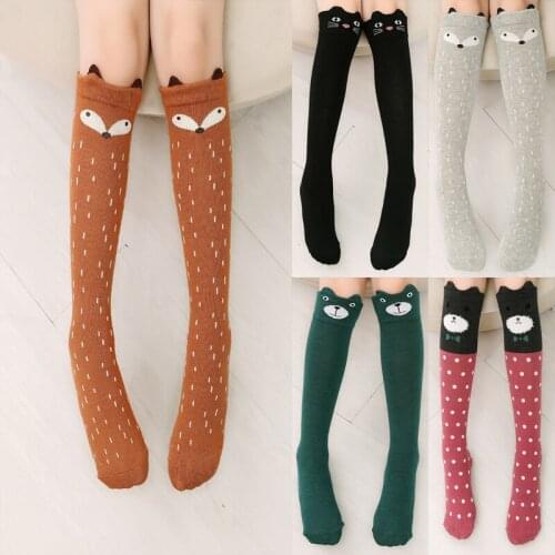 Cartoon Kids Knee High Socks Bear Animal Baby Cotton Socks Cotton Long Leg Warmers Socks Boy Girl Children Socks For 3-12 Years