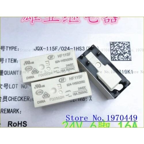 JQX-115F HF115F 024-1HS3 24V 16A 6