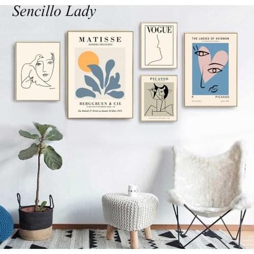 Picasso Matisse Art Canvas Painting Line Drawing Abstract Poster Print Contemporary Minimalist Picture Modern Home Decoration