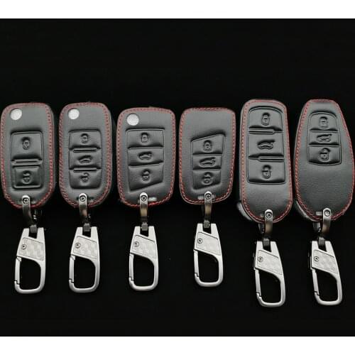 Flip Leather Key Case Cover For Volkswagen Polo Golf Passat Beetle Caddy T5 Up Eos Tiguan Seat For Skoda Remote Fob Accessories