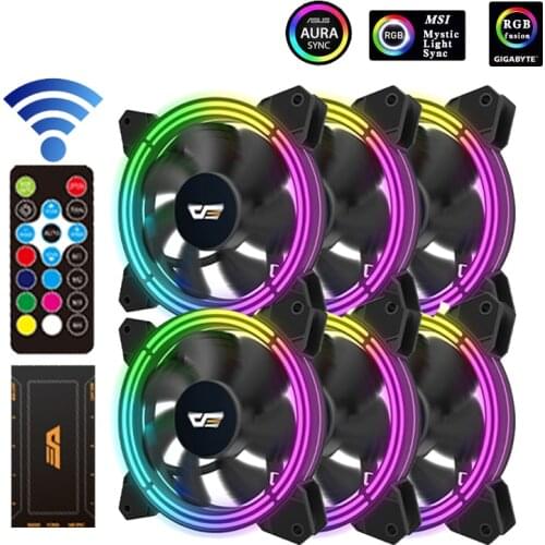 CF11PRO Cooler Computer Case Cooling Fan RGB 120mm Fan Adjust 12V Quiet IR Remote Fan Aura Sync Cooler Cooling PC Case Fan