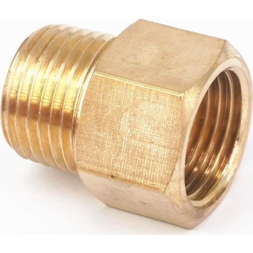 1/2" NPT Male x 1/2" NPT Female Brass Pipe Fitting Connector Adapter For Pressure Gauge Air Gas Fuel Water