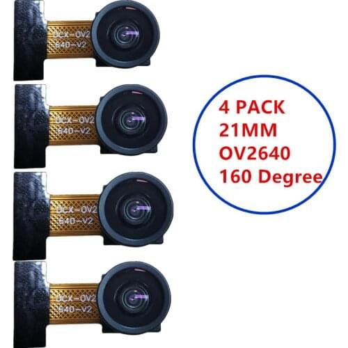 4 Pack ESP32 MCU Camera 2 Million Pixels OV2640 Chip Camera Module 24PIN 160 Degree Wide Angle 0.5mm Pitch 2.1CM Length