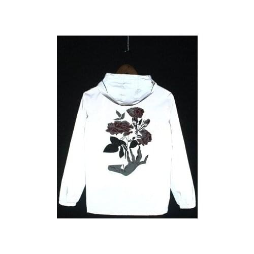 Autumn Luminous Windbreaker Print Japanese-Style Couples Reflective Clothing Coat Fluorescent jacket Trench S--4XL