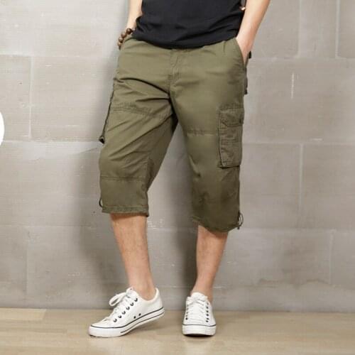 New 2021 Summer Casual Shorts Men Cotton Cargo Shorts With Big Pocket Loose Baggy Hip Hop Shorts Bermuda Military Male Clothing
