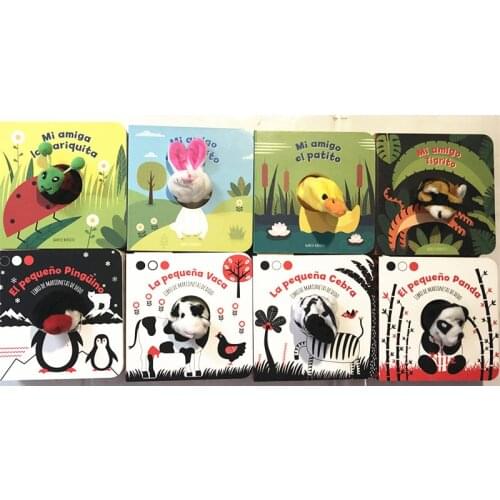 Random 1 Book Parent Child Kids Baby Spanish Book Early Education Cute Picture Story Reading 3D Cardboard Book Age 0-3
