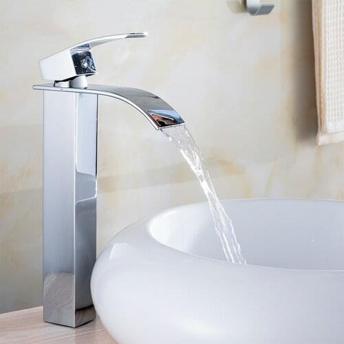 31cm Bathroom Basin Faucet Brass Chrome Faucet Hot&Cold Water Single Holder Sink Mixer Taps Home Improvement Kitchen Accessories