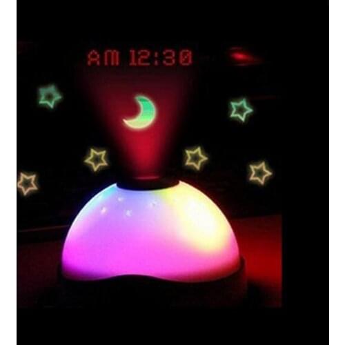 7 Color changing Starry Night Sky LED Projector Alarm Clock Projection Digital Alarm Clock LED Night light kids Gifts toy