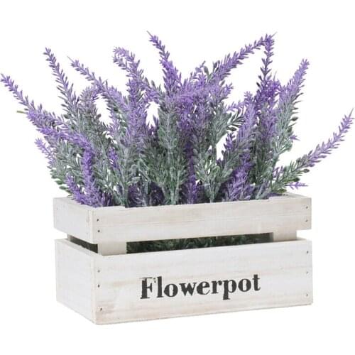 Garden Decoration Outdoor Artificial Wooden Potted Plants Home Garden Yard Decoration Lavender Bonsai Potted Floral Xhc88