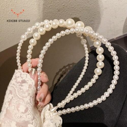 Pearl headband is a super fairy girl headband, can be used to hairpin and lady style headdress crown wedding hair accessories