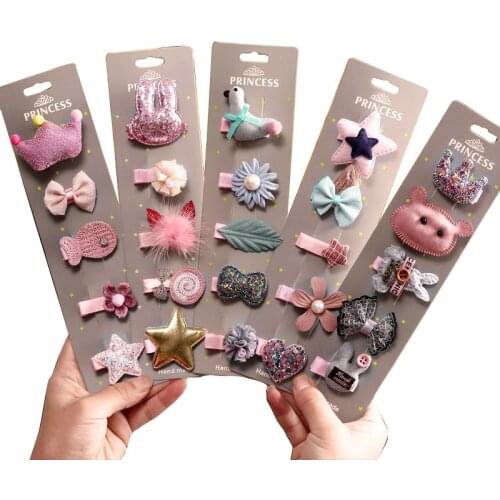 1Set Luxury Princess Childrens series Girls Set Hair Accessories Sweet Cloth Art Ponytail Hair Pins Hair Grips HeadWear