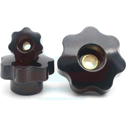 1Pcs M12 M14 M16 M18 M20 Torx T&TX Plum Type 50mm-80mm OD Through hole Seven star handle perforation Plastic head Hand screw Nut