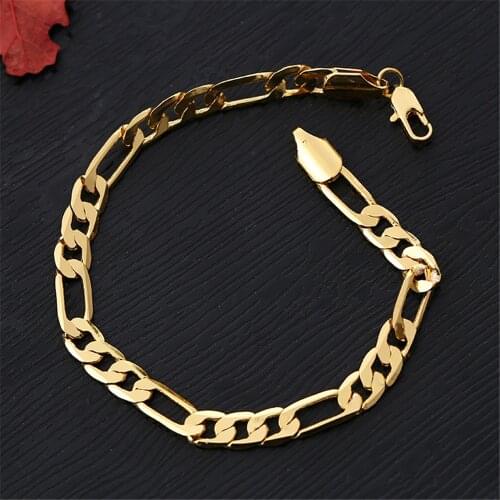 1 Pcs Bracelet Chic Fashion Jewelry Gifts Bracelet Plated Silver Gold Color Chain For Party Exquisite Bracelet For Women Men