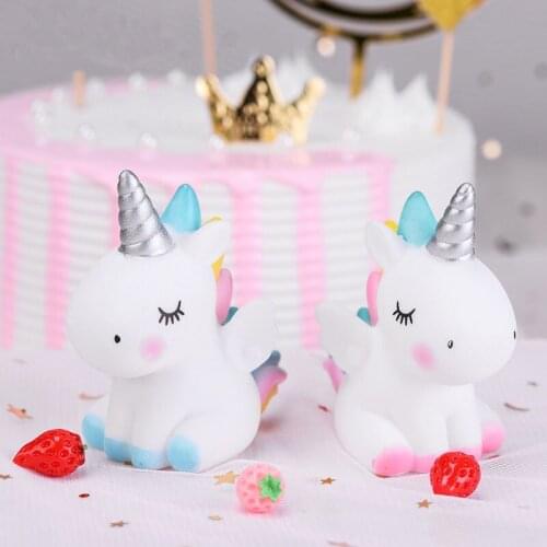1 Pcs Cartoon Animal Unicorn Cake Topper Happy Birthday Party Decor Kids Girls Baby Shower Table Ornaments Cake Decorations