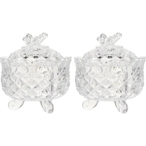 2 Pcs Butterflies Shape Candy Jar Glass Candy Storage Container Sugar Canister