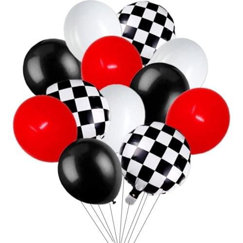 34Pcs/lot Racing Car Birthday Balloons Baby Shower Decor Black White Red Latex Ballons for Race Car Party Decorations Supplies