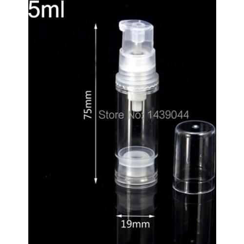 50 pieces/lot)5ml Airless Bottle Empty Airless Pump bottle 0.4oz Vacuum Bottle with Lotion Pump