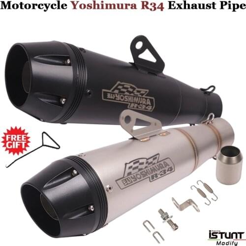 51MM Universal Motorcycle Yoshimura R34 Exhaust Pipe Modified escape Moto For Z650 Z900 ER6N CBR1000RR CBR650F R1 R6 S1000RR