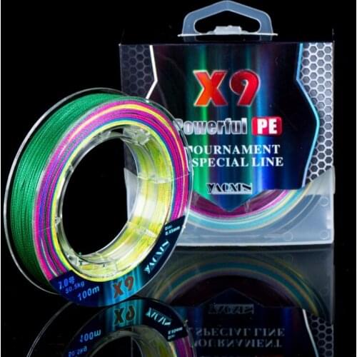9 series pe vigorous horse zero water absorption fish line Asian sea fishing line 100 meters main line anti-bite line