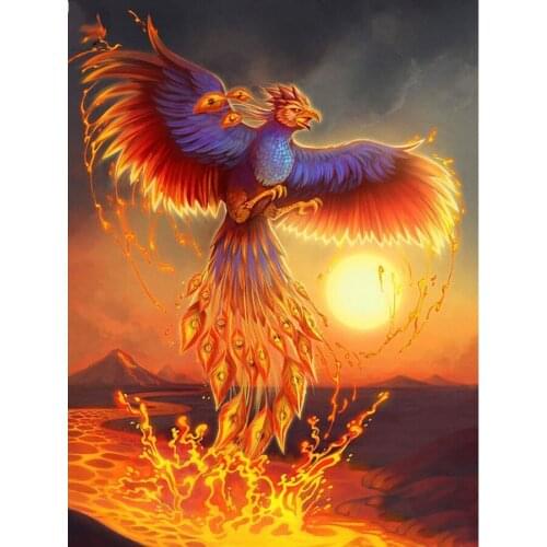 Full Square/round Drill Diamond Embroidery Phoenix rebirth Diamond Painting Cross Stitch Rhinestone Mosaic Decor E1591
