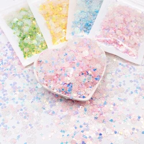 Glitter Mix Star Heart Dot Shaped Colorful Loose Sequins For Shaker Card Nail Art Scrapbook Decoration Makeup confetti 10g