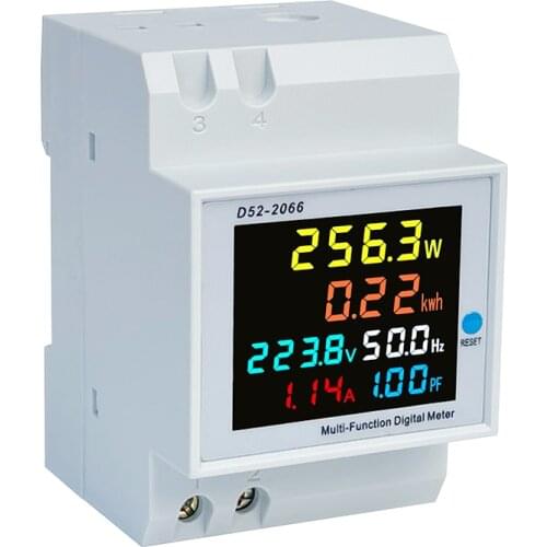 Color LCD screen single-phase guide rail type 220V voltage current power frequency factor household smart watt-hour meter