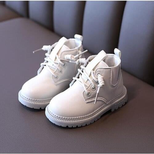 Kids Fashion Boots Boys Shoes Autumn Winter Leather Children Boots Fashion Toddler girls Boots Warm Short Boots kids shoes