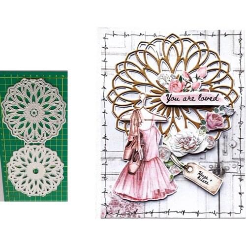 Double-layer Hollow Circle Frame Cutting Dies DIY Mold Paper Metal Craft Dies for Card Making Cut Dies 2021 Embossing New Molds