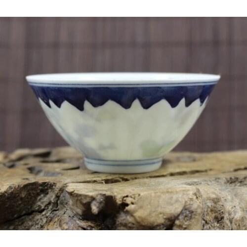 Antique MingDynasty porcelain bowl,blue & white color butterfly tea bowl ,Hand-painted crafts,Collection&Adornment,Free shipping