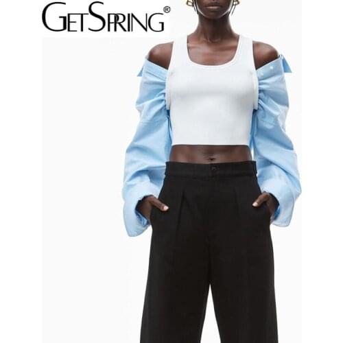 Женские синие рубашки Getspring China At AliExpress