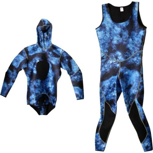 Camouflage Spearfishing Wetsuits Mens Super Stretch Neoprene Jump Scuba Diving