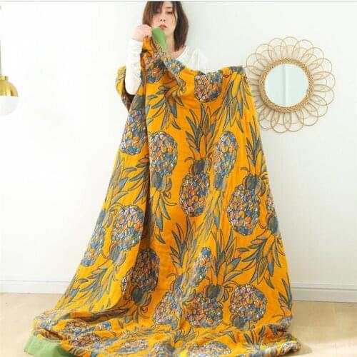 Muslin Cotton Summer Blanket Bed Cover Sofa Travel Blanket Breathable Soft Throw Blanket King Queen Blanket 150*200cm 200*230cm