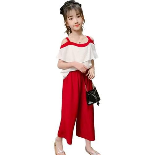 Summer Clothes For Girls Batwing Sleeve Girls Clothing Tshirt + Short Kids Clothes Girls Casual Style Childrens Clothes Set