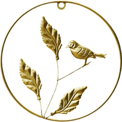 Ginkgo Leaf Golden Office For Home Bedroom Hotel Decoration Iron Art Wall Decoratio